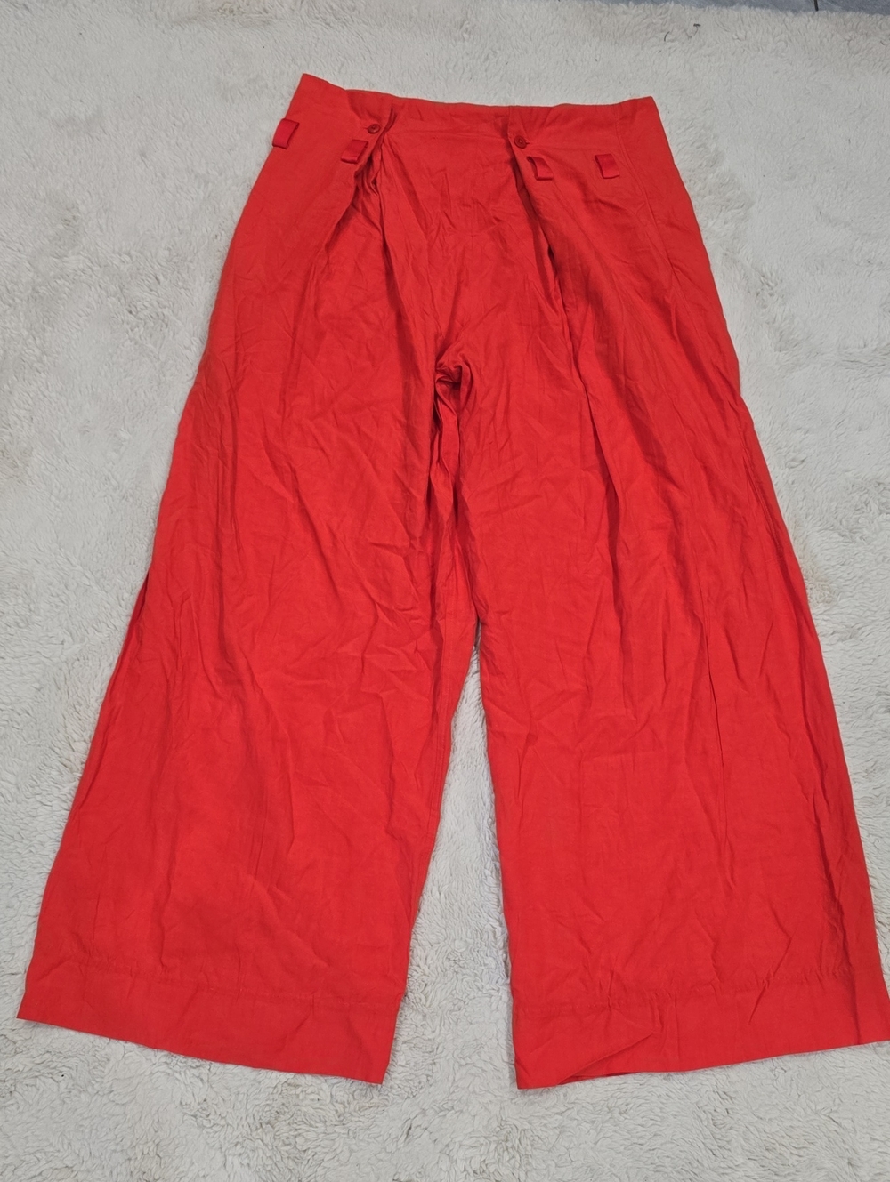 Free People Bright Red Wide-Leg Chinos(missing Belt)